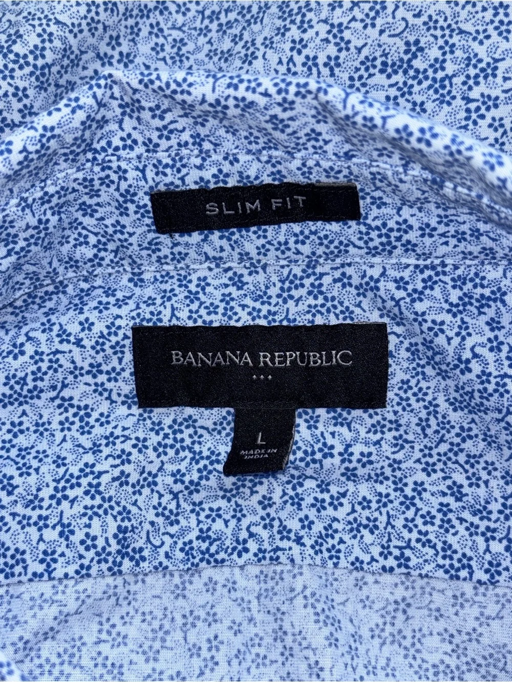 Banana Republic Floral Slim Fit Button Shirt Men’s Sz L Cotton Poplin Preppy